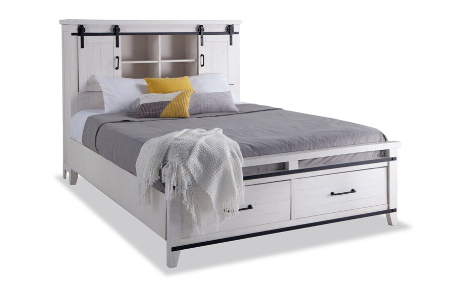 Montana Queen White Bookcase Storage Bedroom Set Bobs Com