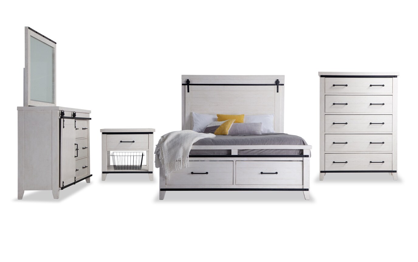 montana full white storage bedroom set