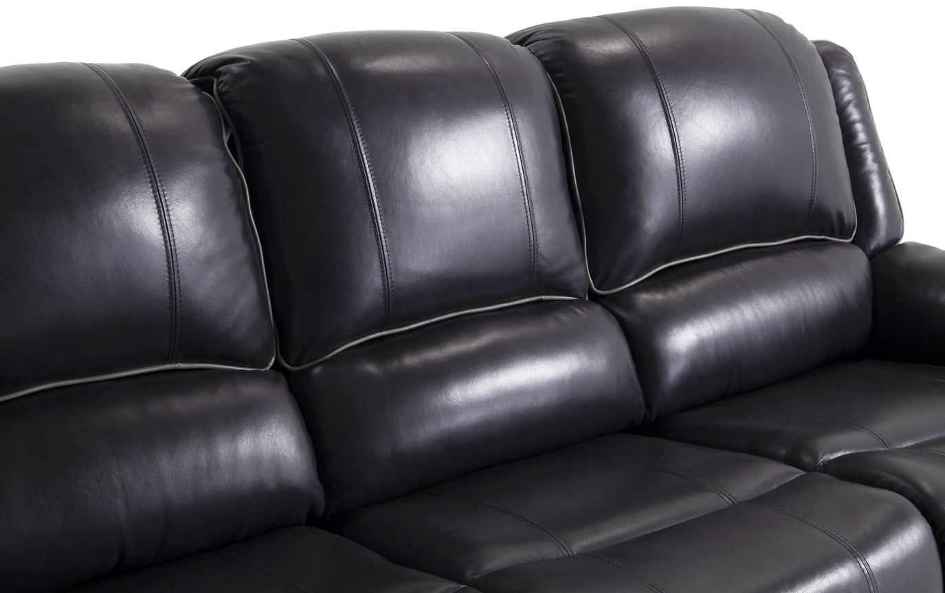 Phoenix Black Leather Power Reclining Sofa