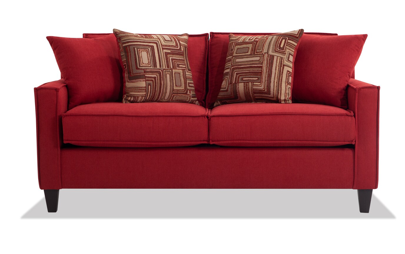 Jessie 80 Red Sofa Loveseat
