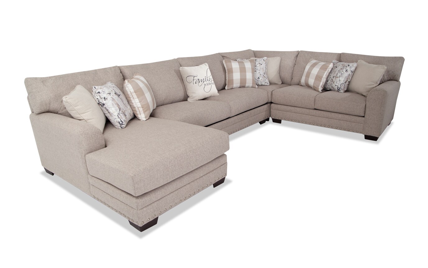 Cottage Chic 4 Piece Right Arm Facing Sectional Bobs Com
