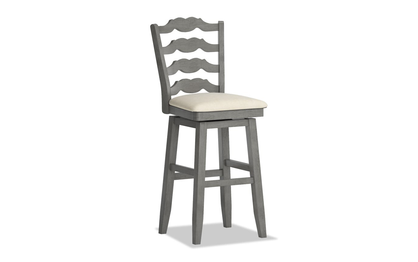 row gray swivel bar stool